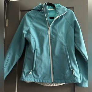 Kirkland turquoise waterproof fleece lined hooded jacket